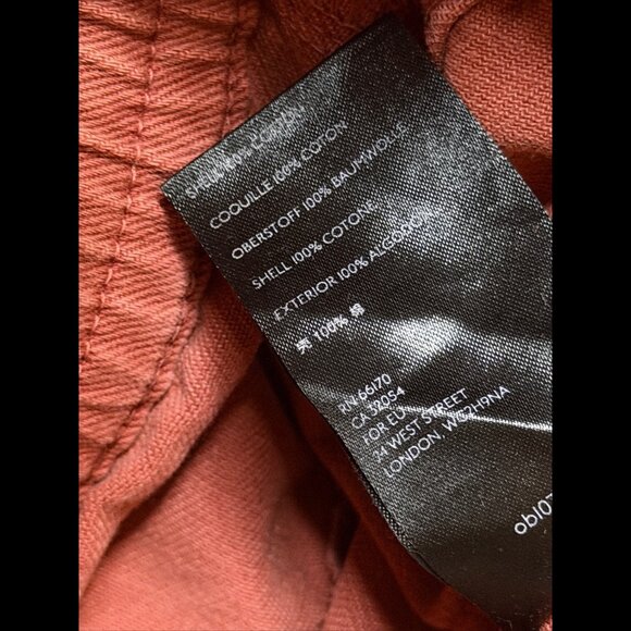 Free People Trousers Small Womens Coral Pink Joggers Twill Cargo Stretch Wasit - Picture 8 of 9